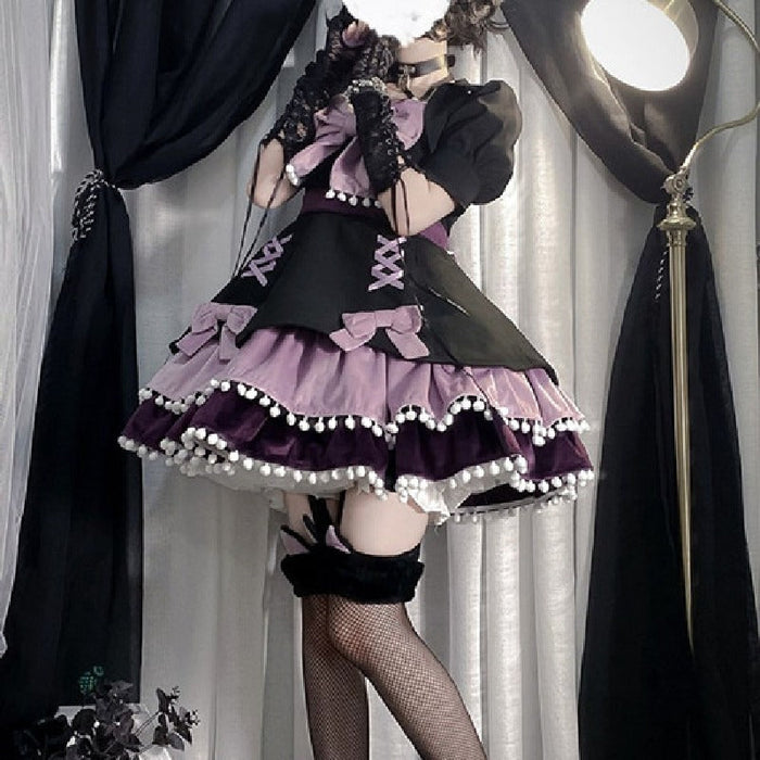 ロリータJSKワンピース 袖なし ロリータドレス 蝶結び付き ベルト付き オリジナルデザイン 甘ロリ フリル リボン 可愛い 原宿 レディース ガーリー キュート