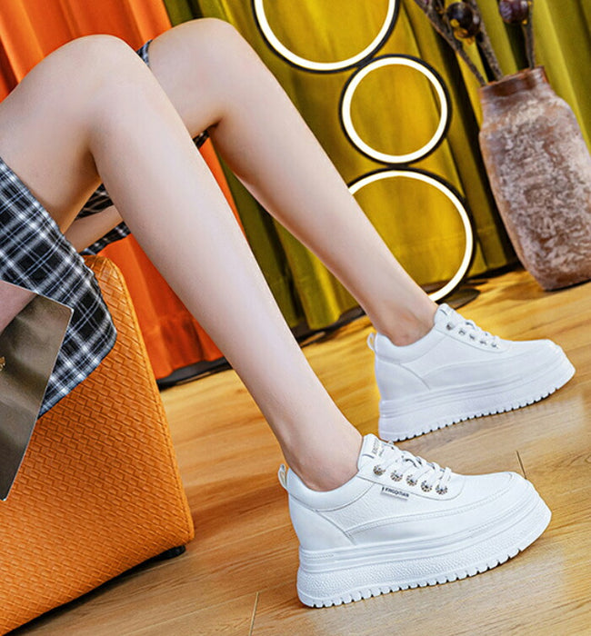 【8cm up】厚底スニーカー レディース インヒール 黒 白 8cmアップ シークレットシューズ 歩きやすい 疲れない 美脚 脚長効果 身長アップ スタイルアップ 伸びる 盛る ウォーキングシューズ インヒールスニーカー きれいめ おしゃれ オールシーズン