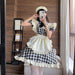 【7日内出荷】4点セット　チェックメイド服 ミニ丈 メイド喫茶 メイドコスチューム ジャパニーズメイド ミニスカ ハロウィン 衣装 仮装 パーティ コスプレ フルセット 可愛い 萌え