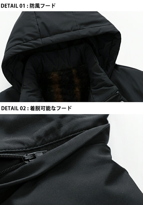 裏ボア マウンテンパーカー メンズ ジャケット ジャンパー 防寒 防風 秋服 冬服 秋冬 フード付き 厚手 防風 撥水  ゴルフウェア アウトドア カジュアル シンプル おしゃれ ポケット付き 通勤 通学 登山 釣り キャンプ 大きいサイズ