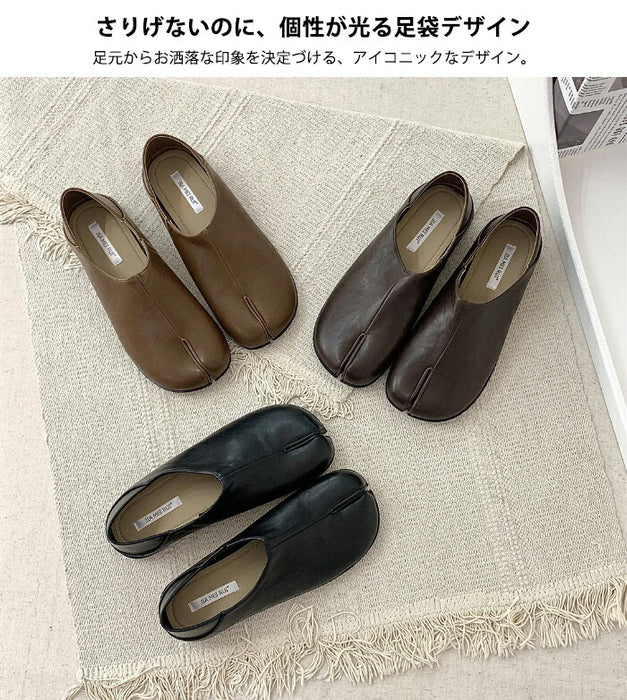 【7日内出荷】足袋パンプス レディース 足袋シューズ スリッポン フラットシューズ ローヒール ぺたんこ PUレザー 合皮 痛くない 歩きやすい 疲れない 柔らかい 軽量 脱げない おしゃれ バブーシュ オフィスカジュアル 通勤 仕事 旅行 プレゼント