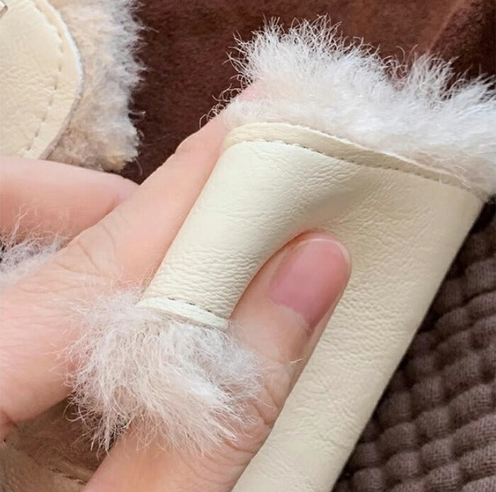 【7日内出荷】【4cmヒール】サンダル 厚底 ファーサンダル レディース ボアサンダル 冬用 4cmヒール もこもこ 歩きやすい 暖かい 冬用サンダル 痛くない 疲れにくい 美脚 ダブルベルト レザー調 合皮 おしゃれ ルームシューズ 室内履き 20代 30代 靴 防寒 黒 茶 白