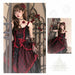 【7日内出荷】3点セット ロリータワンピース キャミワンピース ロリータ衣装 lolita jsk 全3色 不規則裾 付け袖付き 甘ロリ レース 原宿 可愛い ガーリー 春秋 S/M/L