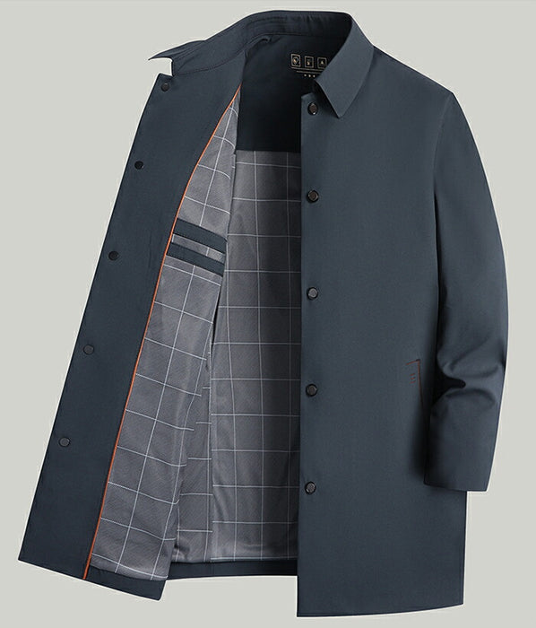 【M-4XL】ステンカラーコート メンズ ビジネスコート スプリングコート ロング 薄手 防風 軽量 アウター カジュアル 通勤 ハーフコート カジュアルコート おしゃれ シンプル 春服 秋服 40代 50代 60代 ベージュ 紺 大きいサイズ 父の日 プレゼント