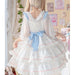 【7日内出荷】白桃のムース元素 ロリータキャミワンピース ロリータ衣装 ロリータドレス lolita キャミワンピース 袖なし 甘ロリ jsk リボン 原宿 ガーリー 可愛い 春 夏