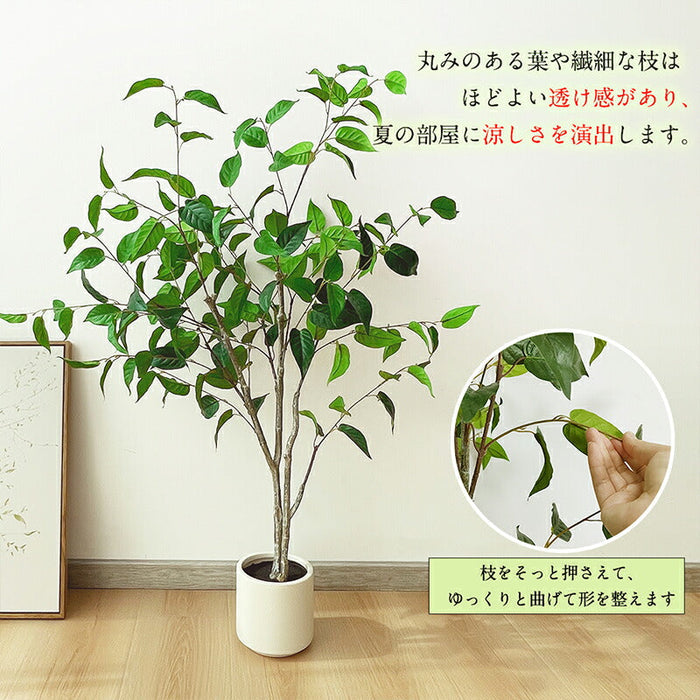RAKU ガジュマル フェイクグリーン 高さ約110cm 大型 鉢付き 観葉植物 フェイク 人工観葉植物 人工観葉樹 世話不要 調整可能 お手入れ簡単 本物そっくり フェイク植物 室内 屋外 インテリア 玄関 リビング オフィス 開店祝い 新築祝い 引越し祝い