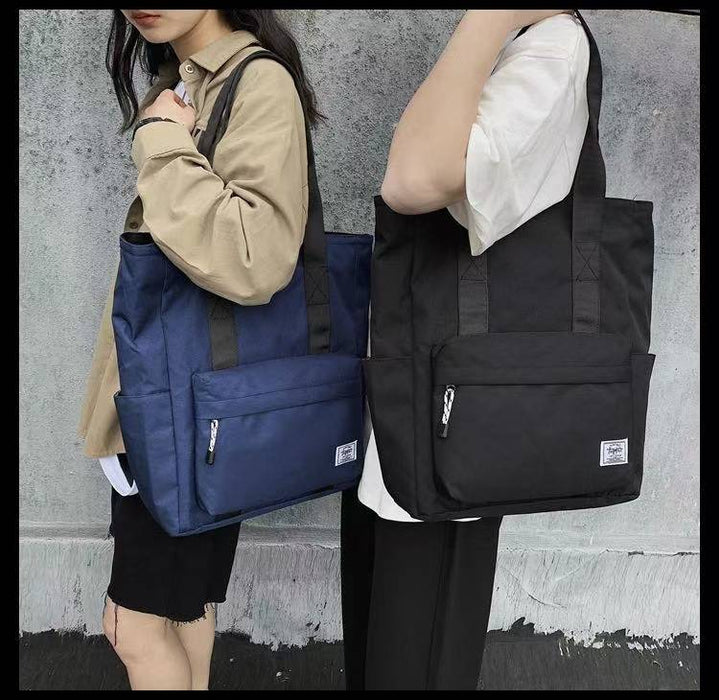 【7日内出荷】【2way】トートバッグ ポケット多い メンズ レディース トートバック おしゃれ 軽量 肩掛け 軽い 黒 ユニセックス 撥水 無地