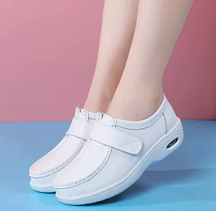 【7日内出荷】ナースシューズ  疲れにくい 軽量 静音 スリッポン 白 レディース メンズ 厚底 滑らない 通気性 幅広 防寒 痛くない エアクッション ベルクロ 介護 室内履き 作業靴 医療用 シューズ 病院 看護師 介護士 立ち仕事 男女兼用 秋冬モデル