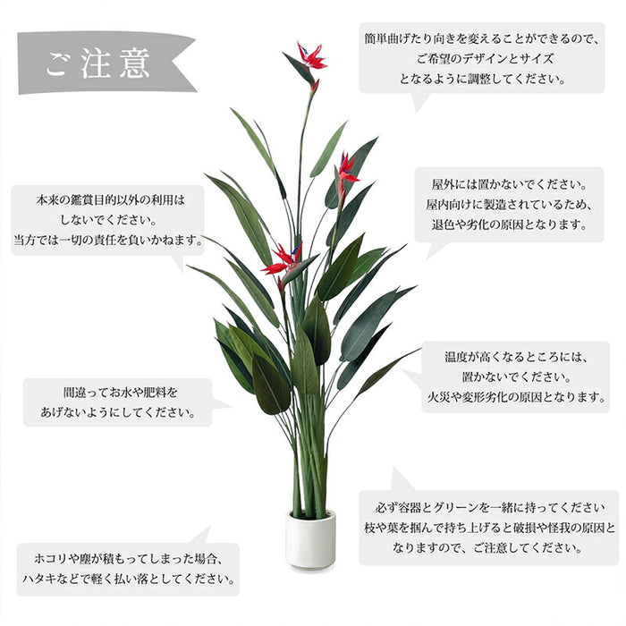 RAKU フェイクグリーン ストレリチア 極楽鳥花 高さ約168cm 観葉植物 フェイク 鉢付き 大型 リアル 人工観葉植物 人工観葉樹  水やり不要 室内 オフィス用 おしゃれ