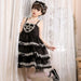 【7日内出荷】ロリータキャミワンピース ロリータドレス lolita キャミワンピース 袖なし 甘ロリ jsk デザインスカート リボン フリル 原宿 ガーリー 可愛い 春 夏