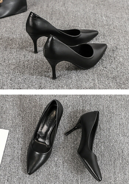 【7日内出荷】【3cm~9cmヒール】 パンプス 痛くない 歩きやすい 疲れない PU ポインテッドトゥ ピンヒール ヒールが選べる 3cm 5cm 7cm 9cm ローヒール ミドルヒール ハイヒール レディース 就活 リクルート 通勤 オフィス 冠婚葬祭 入学式 卒業式 美脚 黒 21.5 25.0