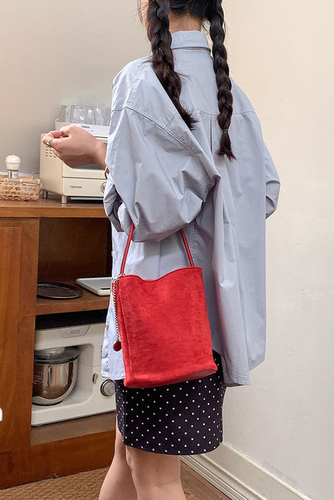 【7日内出荷】【2way】トートバッグ スウェード バッグ レディース バケツ型 ミニトートバッグ 手提げ 通勤 お仕事バッグ 鞄 ハンドバッグ ママバッグ 柔らか 大人 上品 高見え マグネット 高級感 お出かけ デート かわいい 通学 母の日 クリスマス プレゼント