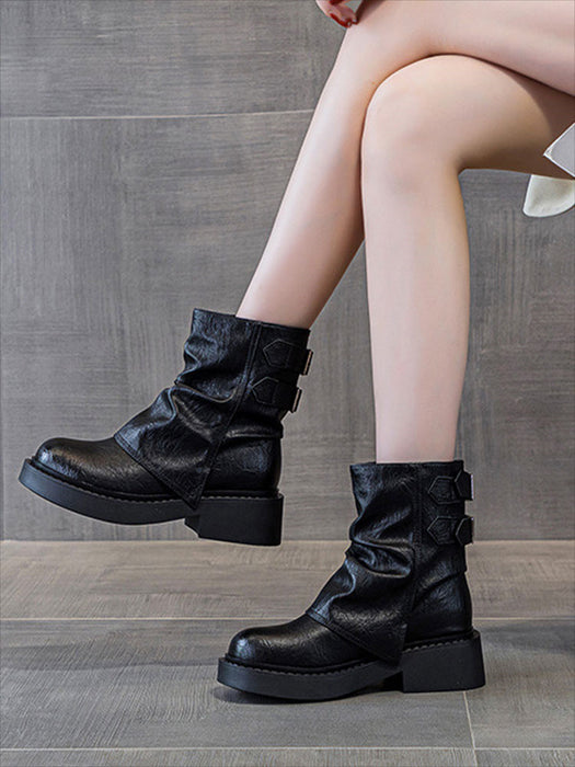 【7日内出荷】ショートブーツ レディース 厚底 ブーツ 太ヒール ラウンドトゥ 秋ブーツ 靴 カジュアル おしゃれ ナウシカブーツ 痛くない 履きやすい 柔らかい 幅広 ゆったり エスニックブーツ きれいめ シンプル 大人気 美脚 春夏秋冬 韓国 通勤 仕事 PU 合皮 原宿系 細見え 黒 ブラウン