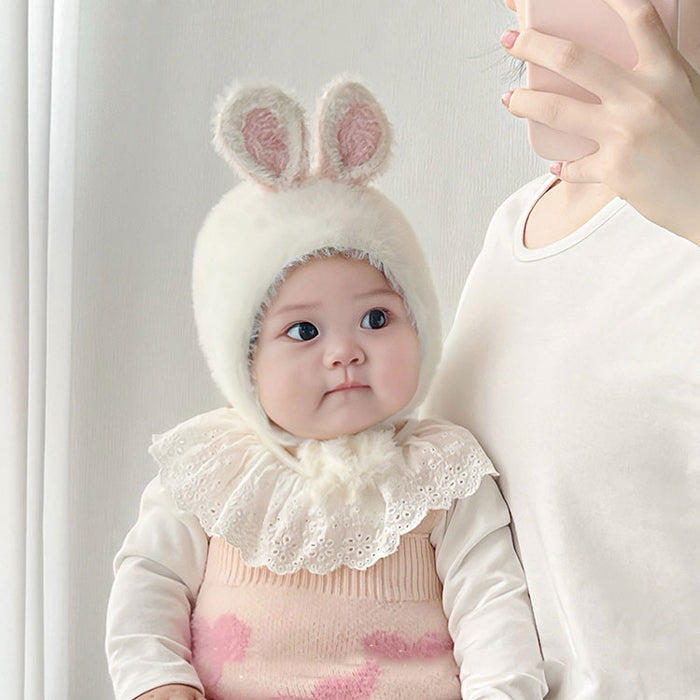 ベビー ニット帽子 うさ耳 ボンネット 赤ちゃん お宮参り 退院 出産祝い 帽子 おしゃれ シンプル  秋 冬 服 キッズ 子ども 子ども服 新生児 可愛い 寒さ対策 お出かけ うさぎ ０歳 １歳 2歳 プレゼント ギフト