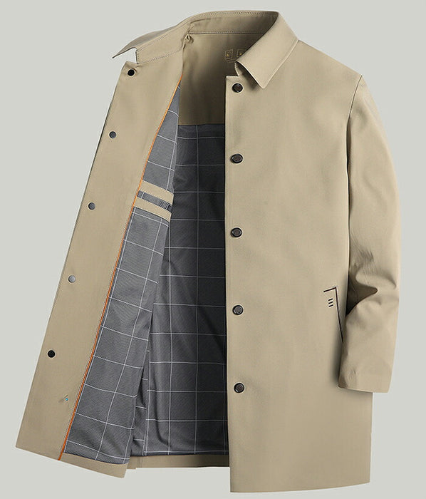 【M-4XL】ステンカラーコート メンズ ビジネスコート スプリングコート ロング 薄手 防風 軽量 アウター カジュアル 通勤 ハーフコート カジュアルコート おしゃれ シンプル 春服 秋服 40代 50代 60代 ベージュ 紺 大きいサイズ 父の日 プレゼント