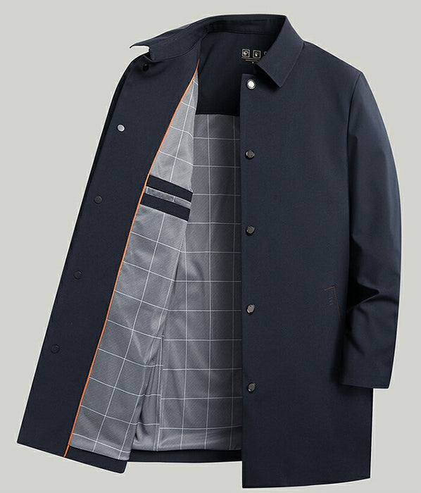 【M-4XL】ステンカラーコート メンズ ビジネスコート スプリングコート ロング 薄手 防風 軽量 アウター カジュアル 通勤 ハーフコート カジュアルコート おしゃれ シンプル 春服 秋服 40代 50代 60代 ベージュ 紺 大きいサイズ 父の日 プレゼント