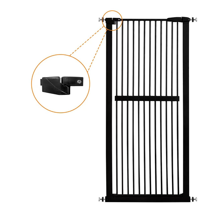 RAKU 猫 脱走防止 ゲート ハイタイプ 高さ155cm 3.5cm間隔 取付幅76.5-171cm 突っ張り 穴開け不要 ウォールセーバー付 ペットゲート ドア付き 猫飛越え防止 子供乗越え防止 ワイド オートクローズ ペット フェンス 柵 玄関 安全ゲート