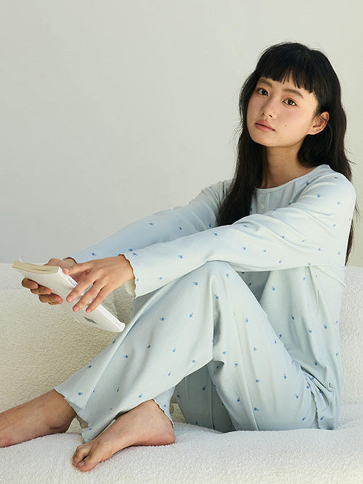 【7日内出荷】【2点セット 】ルームウェア レディース 長袖 可愛い パジャマ ゆったり セットアップ 寝巻き 部屋着 秋 冬 春 夏 シンプル 女性 中学生 高校生 韓国 カジュアル クルーネック トップス 長ズボン ナイトウェア 大きいサイズ おしゃれ 大人 入院 旅行 修学旅行 新生活 プレゼント ギフト M L