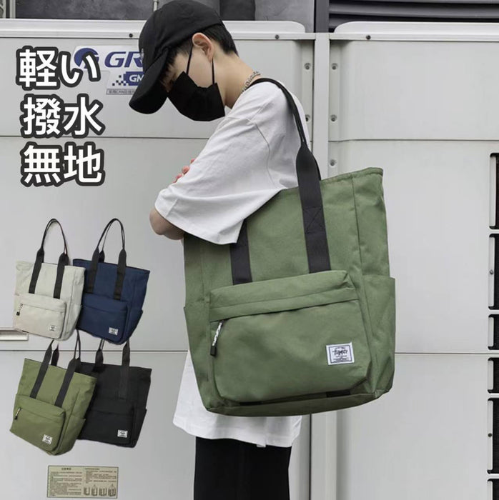 【7日内出荷】【2way】トートバッグ ポケット多い メンズ レディース トートバック おしゃれ 軽量 肩掛け 軽い 黒 ユニセックス 撥水 無地