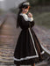 【7日内出荷】シスター風 ロリータワンピース 長袖ワンピース ロリータドレス lolita 付け襟付き レース フリル 甘ロリ 可愛い 原宿 レディース ガーリー 春秋冬