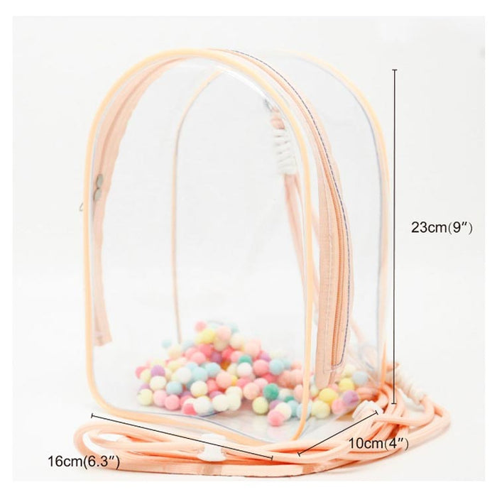 【7日内出荷】大きな透明ポケット スクールバッグ 推し活バッグ 見せる 収納 推し活グッズ 痛バッグ 痛バ ぬいぐるみ 大容量 ぬいぐるみバッグ ショルダーポーチ 透明 クリア バッグ ぬいぐるみ