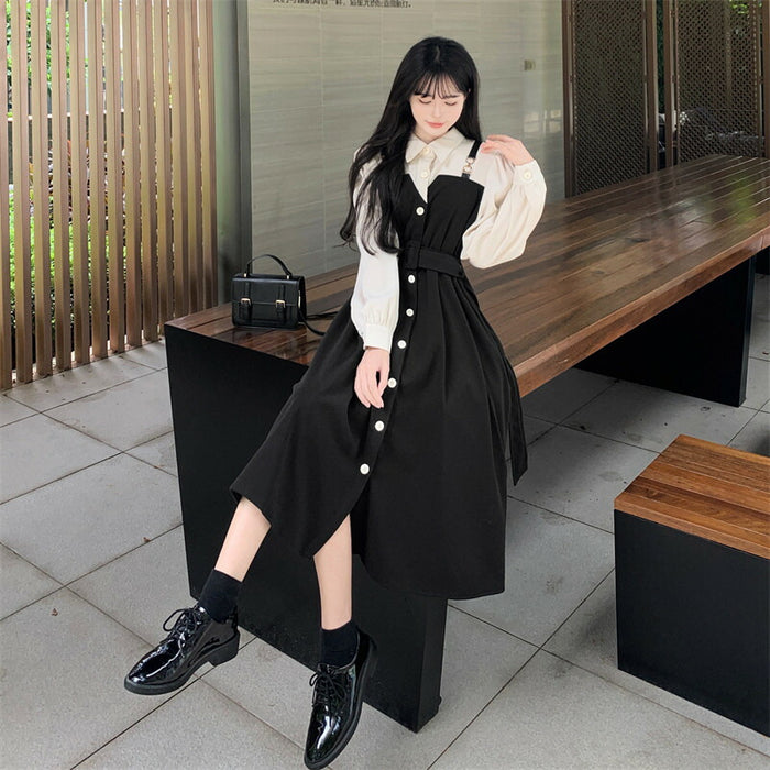 【7日内出荷】ワンピ シャツ お洒落 ワンピース シャツワンピ シャツワンピース レディース ロング ロングワンピ ロングワンピース アウター 着痩せ Aライン マキシ 長袖 ライトアウター 前開き ロングシャツ 羽織 切り替え きれいめ 体型カバー 秋 冬