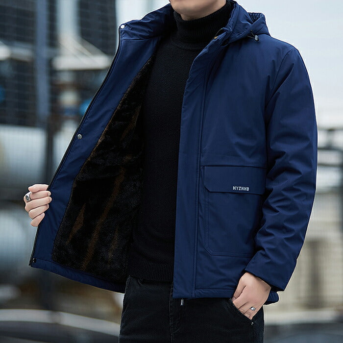 裏ボア マウンテンパーカー メンズ ジャケット ジャンパー 防寒 防風 秋服 冬服 秋冬 フード付き 厚手 防風 撥水  ゴルフウェア アウトドア カジュアル シンプル おしゃれ ポケット付き 通勤 通学 登山 釣り キャンプ 大きいサイズ