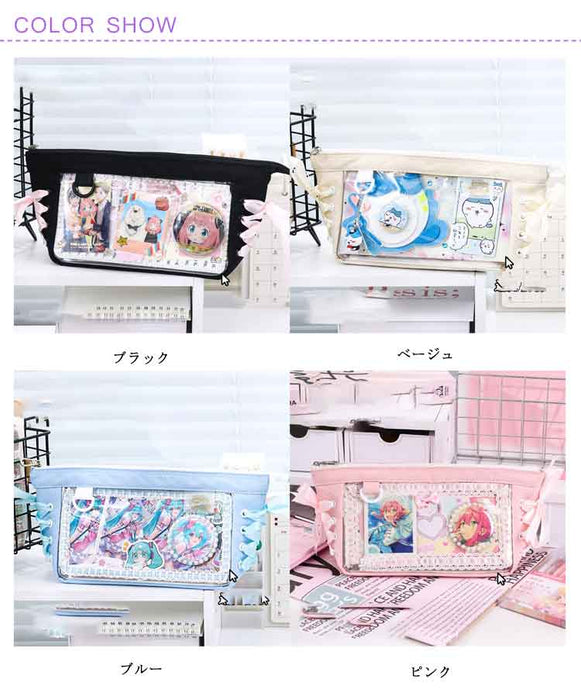 【7日内出荷】痛ペンケース 中学生 かわいい おしゃれ 高校生 痛バ ポーチ 推し活 女の子 男の子 文房具 オシャレ 大容量 痛バッグ クリアペンケース 痛ポーチ シンプル おしゃれ 韓国 文具 推し活 可愛 女性 子供 レディース 推し色 缶バッジ 痛ポ 痛バック