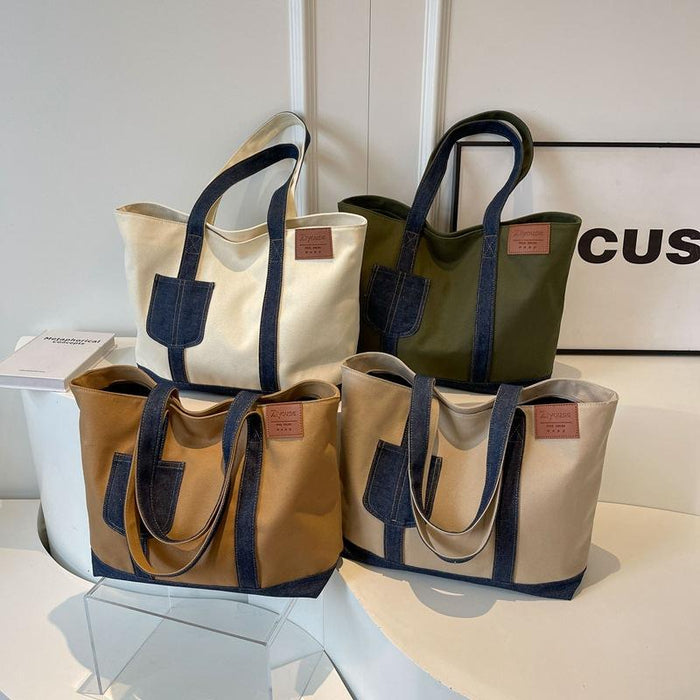 【7日内出荷】【2way】レディース 大容量 A4 対応 トートバッグ 帆布キャンバスバッグ 通勤 通学 おしゃれ シンプル 高品質