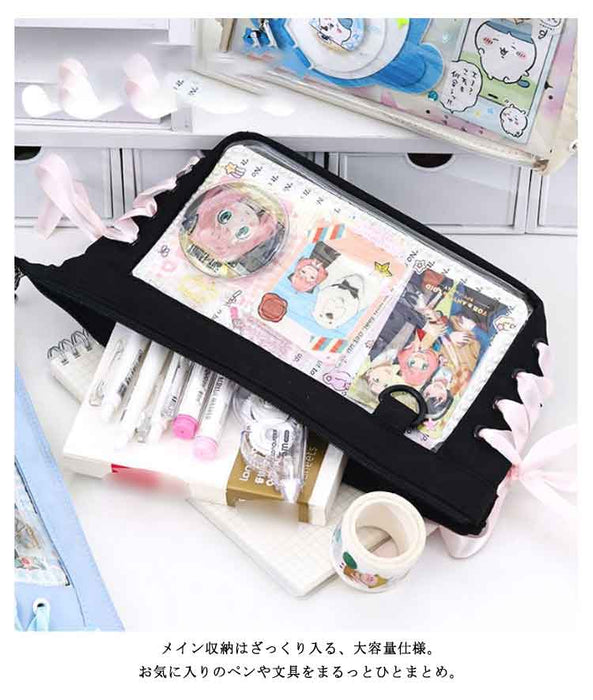 【7日内出荷】痛ペンケース 中学生 かわいい おしゃれ 高校生 痛バ ポーチ 推し活 女の子 男の子 文房具 オシャレ 大容量 痛バッグ クリアペンケース 痛ポーチ シンプル おしゃれ 韓国 文具 推し活 可愛 女性 子供 レディース 推し色 缶バッジ 痛ポ 痛バック