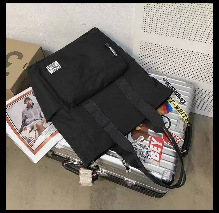 【7日内出荷】【2way】トートバッグ ポケット多い メンズ レディース トートバック おしゃれ 軽量 肩掛け 軽い 黒 ユニセックス 撥水 無地