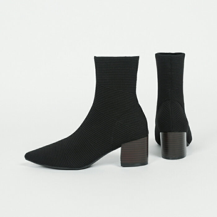 【7日内出荷】【5.5cmヒール】ソックスショートブーツ レディース 歩きやすい ソックスブーツ ニットブーツ ストレッチ 美脚 ミドルヒール チャンキーヒール 太めヒール ポインテッドトゥ 疲れない 軽量 柔らかい オフィス 通勤 きれいめ 秋冬 春 30代 40代