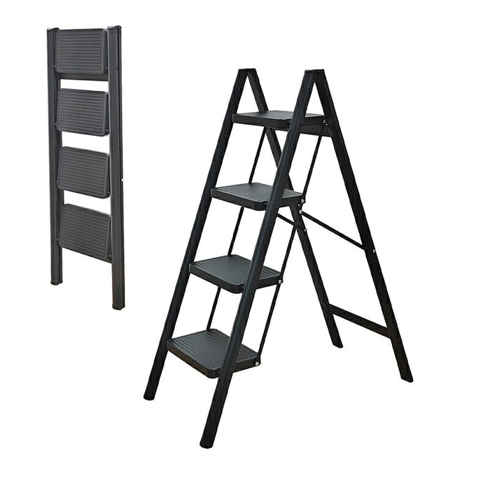 RAKU 脚立 2段 3段 4段 踏み台 折り畳み 広い足置き 滑り止め加工 ハイタイプ 耐荷重約150KG スチールフレーム 収納便利 錆びに強い はしご ツールストレージ 安定感 多機能