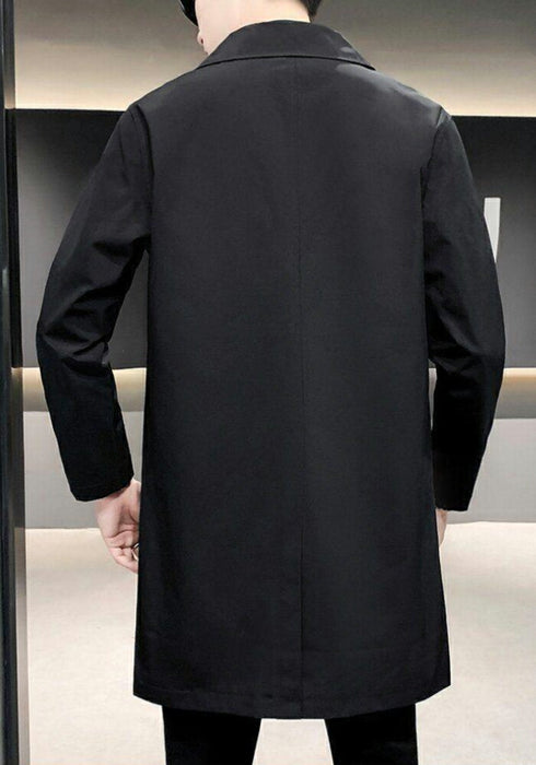 【M-5XL】ステンカラーコート メンズ スプリングコート ビジネスコート アウター 薄手 防風 軽量 カジュアル 通勤 通学 フォーマル カジュアルコート シンプル 無地 トレンチコート ロングコート 春 秋 服 黒 アイボリー 小さいサイズ 大きいサイズ