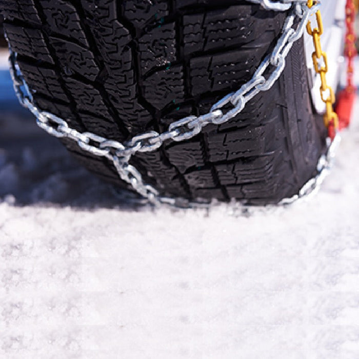 RAKU タイヤチェーン 2個セット 日本語取説付き 取付ビデオあり 金属亀甲チェーン ジャッキアップ不要 女性でも只40秒簡単装着 装着ビデオあり 高性能金属製