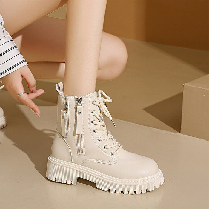 【7日内出荷】ダンス 黒 ヒール 白 ベージュ ショートブーツ レディース 大きめサイズ 編み上げ ローヒール 厚底 歩きやすい 疲れない きれいめ レースアップ ヒール5cm 痛くない オフィス きれいめ ダンス 発表会 普通着 ゆったり サイドジッパー ダンス おしゃれ 裏起毛 太ヒール
