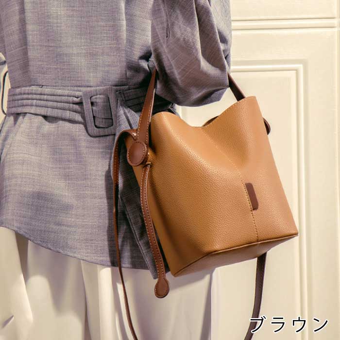 【7日内出荷】【3WAY 】ショルダーバッグ バケツ型 大容量 変型レディース 内袋 インナーバッグ付き ハンドバッグ  PUレザー 斜めがけ 手提げ 肩掛け 通勤 軽量 ママバッグ お出かけ デート かわいい通学 母の日 クリスマス プレゼント ギフト