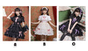 【7日内出荷】ロリータワンピース ホワイト 白 レディース lolita リボン ロリータ 袖付き 膝丈 小柄 可愛い 着瘦せ 仮装 コスプレ コスチューム 小柄 可愛い 学生 女の子 ゴスロリ  仮装 パーティ イベント ロリィタファッション フリル
