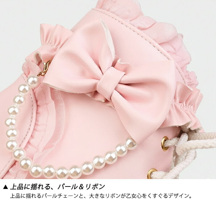 【2cmヒール】ロリータ ブーツ レディース ショートブーツ 編み上げブーツ ローヒール 甘ロリ お姫様 森ガール ロリィタ靴 レース リボン パール 歩きやすい 疲れない サイドジップ おしゃれ かわいい お茶会 コスプレ 発表会 黒 ピンク 白 秋冬