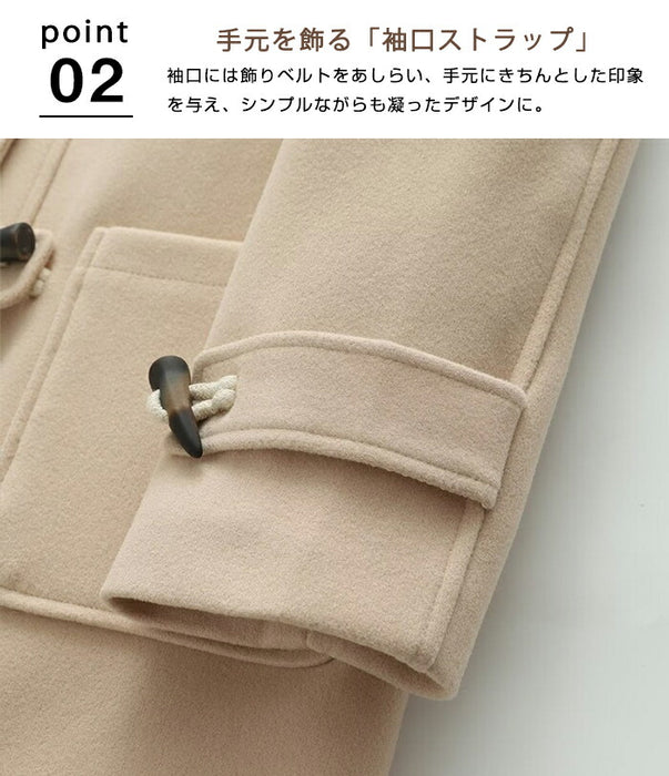 【7日内出荷】ダッフルコート 中綿 スクールコート レディースフード付き 秋冬 アウター ジャケット ミドル丈 韓国 トラッド 暖かい 防寒 厚手 長袖 きれいめ カジュアル ゆったり 体型カバー 通勤 通学 学生 20代 30代 40代 ベージュ ネイビー グレー