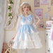 【7日内出荷】白桃のムース元素 ロリータキャミワンピース ロリータ衣装 ロリータドレス lolita キャミワンピース 袖なし 甘ロリ jsk リボン 原宿 ガーリー 可愛い 春 夏