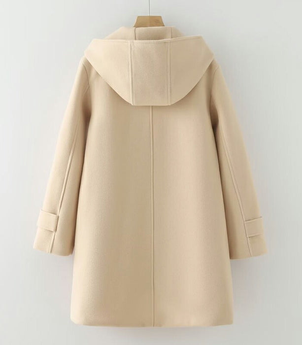 【7日内出荷】ダッフルコート 中綿 スクールコート レディースフード付き 秋冬 アウター ジャケット ミドル丈 韓国 トラッド 暖かい 防寒 厚手 長袖 きれいめ カジュアル ゆったり 体型カバー 通勤 通学 学生 20代 30代 40代 ベージュ ネイビー グレー