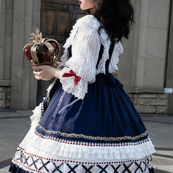 【7日内出荷】プリンセス風 ロリータワンピース ワンピース ワンピ lolita 花嫁 レース フリル 日常 甘ロリ 可愛い 原宿 ガーリー 春夏秋