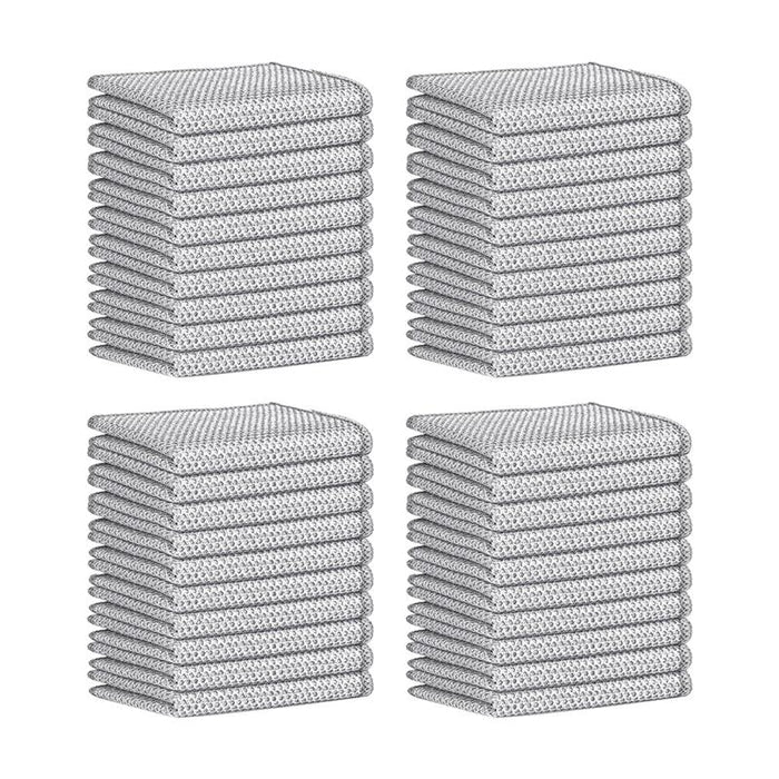 【三層構造】RAKU キッチンクロス ワイヤー雑巾 10~50枚セット 20×20cm ふきん ステンレス布巾 食器用キッチンタオル 両面使用 乾湿両用 食器拭き 油汚れクロス