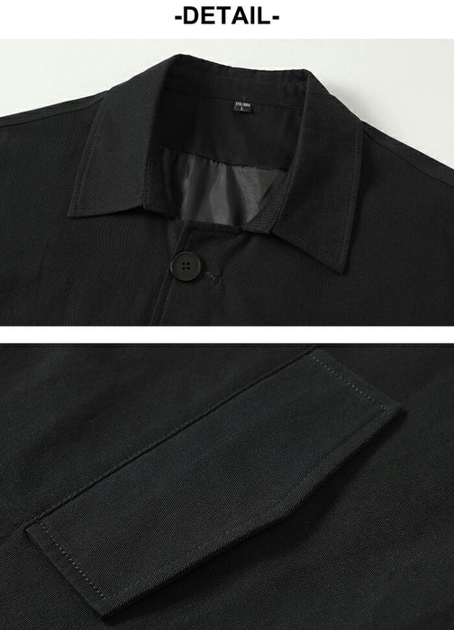 【M-3XL】コート メンズ ステンカラーコート スプリングコート ビジネスコート アウター ゆったり 綿 薄手 ライトアウター ロングコート ビジネス カジュアル きれいめ 通勤 通学 シンプル 無地 韓国 おしゃれ 春 秋 服 黒 ベージュ 大きいサイズ