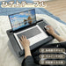 RAKU 膝上テーブル PC クッションテーブル 15.6インチまで対応 多機能スタンド付き ひざ上デスク 両面使える 手首サポートクッション付き 軽量 持ち運び 作業 車 ベッド ソファー 外出 自宅用 膝のせトレー 木調 木製
