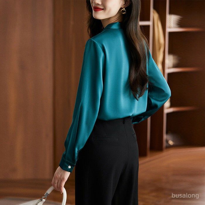 【7日内出荷】ブラウス レディース オフィス ボウタイ スカーフタイ リボンタイ Vネック スーツ カットソー きれいめ 長袖 シフォン 白ブラウス 白シャツ インナー トップス オフィスカジュアル シワになりにくい イージーケア 春 夏