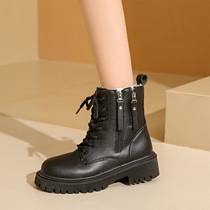 【7日内出荷】ダンス 黒 ヒール 白 ベージュ ショートブーツ レディース 大きめサイズ 編み上げ ローヒール 厚底 歩きやすい 疲れない きれいめ レースアップ ヒール5cm 痛くない オフィス きれいめ ダンス 発表会 普通着 ゆったり サイドジッパー ダンス おしゃれ 裏起毛 太ヒール