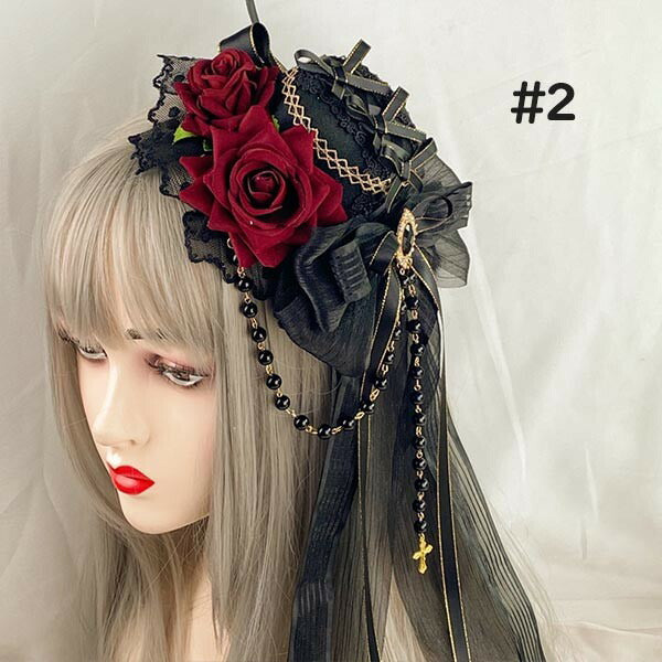【7日内出荷】ヘッドドレス ハット ロリィタ 礼装帽子 ミニハット トーク帽 カクテルハット エレガント ピアノ 発表会 演奏会 文化祭 学園祭 コスプレ小道具 仮装 コスチューム アクセサリー イベント ブラック 黒
