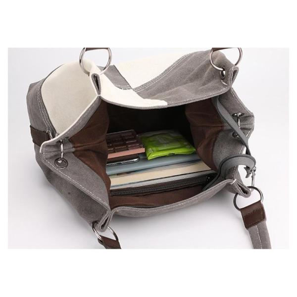 【7日内出荷】キャンバス ショルダーバッグ レディース 2way 大容量 通勤 通学 シンプル 軽量 防水加工 斜めがけ 大きめ A4対応